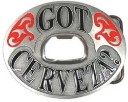 'Got Cerveza?' Enamel Belt Buckle 1