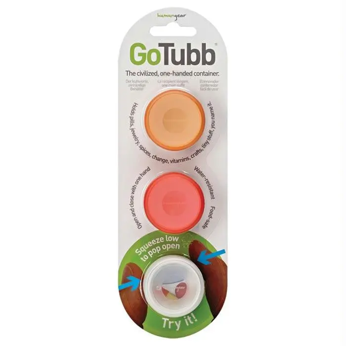 Gotubb Small Travel Bottle Set – Clear, Orange, Red (3-Pack) 1