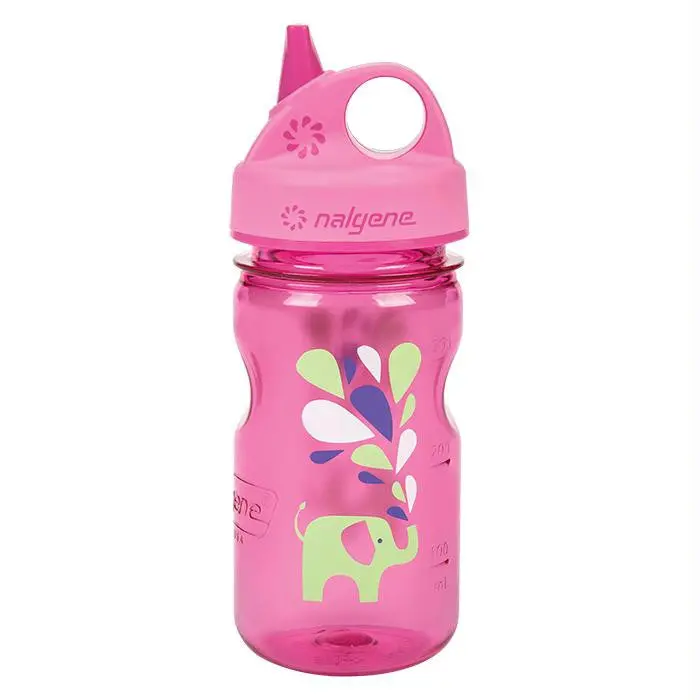 Grip-N-Gulp Insulated Water Bottle – Pink With Elephant Print 1