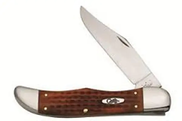 Harvest Orange Bone Hunter Pocket Knife – Vintage-Worn Style 1