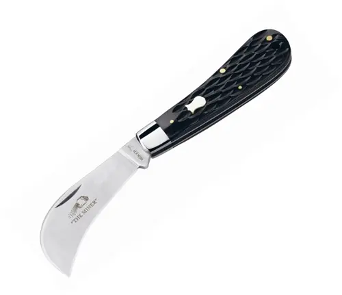 Hawkbill Knife With Black Deldrin Handles – Tactical Utility Blade 1