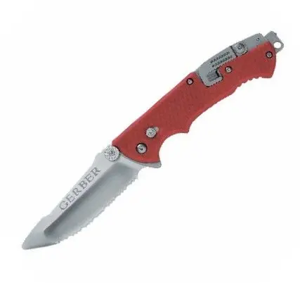 Hinderer Rescue Folding Knife – Serrated Edge With Included Sheath And Retail Box 1