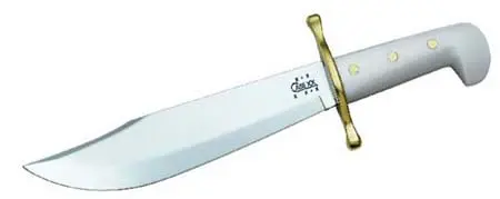 Hunter Bowie Knife – White Handle With Leather Sheath 1