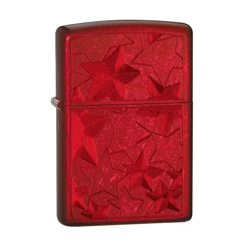 Iced Stars Lighter – Candy Apple Red Finish With Frost Effect 1