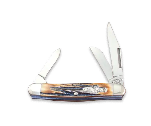 India-Made Stag Horn Stockman Knife With Three Premium Blades 1