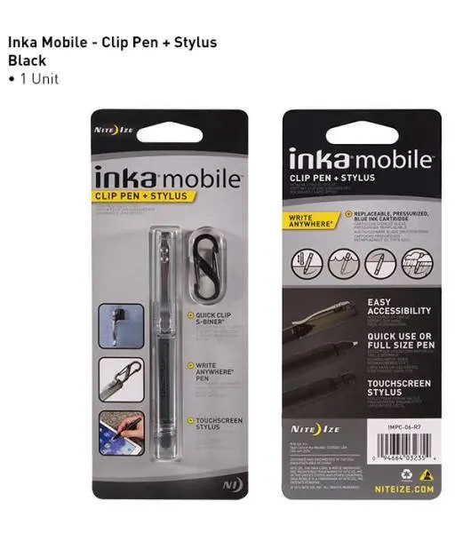 Inka Clip Dual-Use Pen And Stylus – Smoke Gray Finish 1