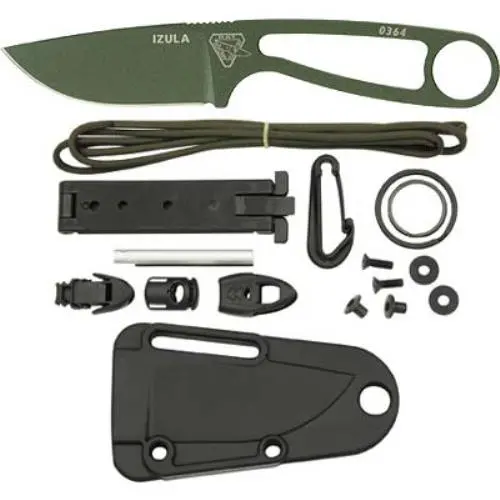 Izula Od Green Fixed Blade With Integrated Survival Kit 1
