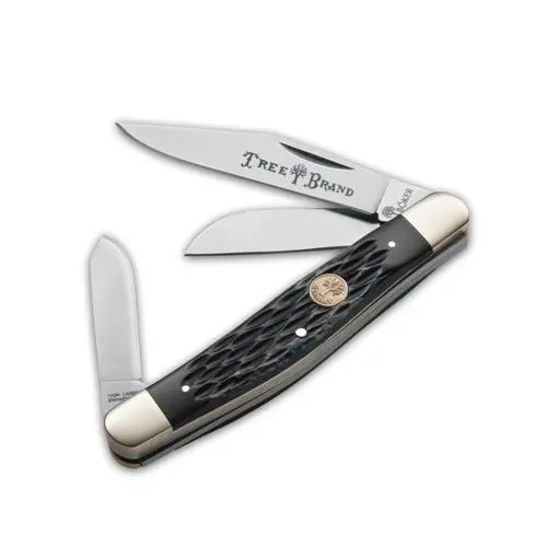 Jigged Black Bone Large Stockman Folding Knife 1