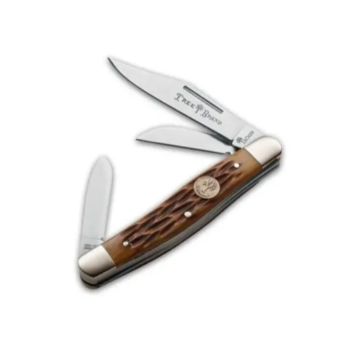 Jigged Brown Bone Medium Stockman Folding Knife 1