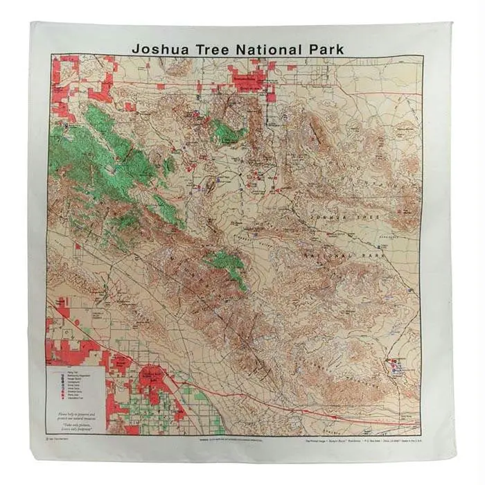 Joshua Tree National Park Topographic Bandana 1