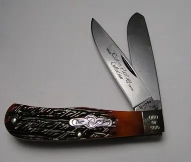 Junior Jumbo Trapper Knife With Carmel Gunstock Bone Handle 1