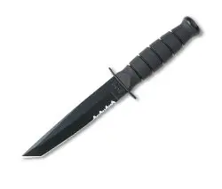 Kabar Short Black Tanto With Serrated Edge 1