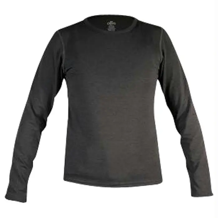 Kids’ Bi-Ply Crew Neck Top – Black, Medium 1