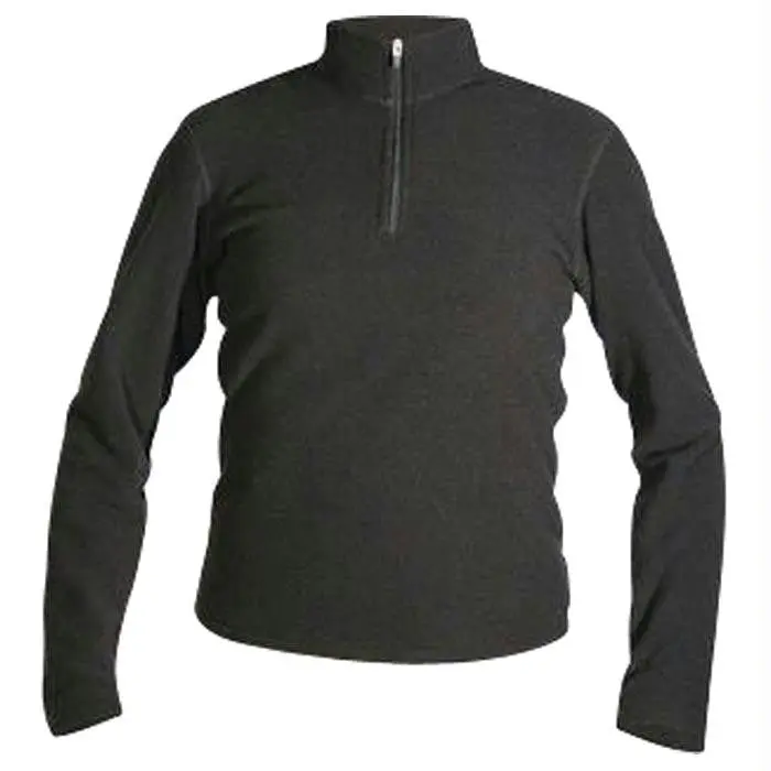 Kids’ Bi-Ply Zip-T Neck Top – Black, Small 1