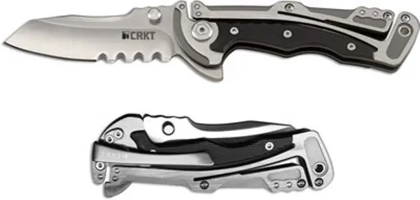 Klecker Graphite-Finish Combo-Edge Folding Knife 1