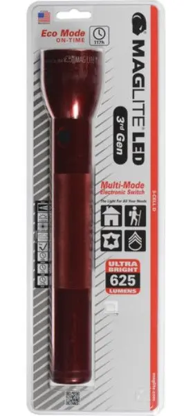 Led 3D Gen 3-Cell Red D-Cell Flashlight 1