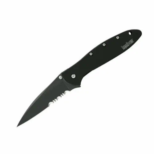 Leek Folding Knife – Black Serrated Blade Edition 1