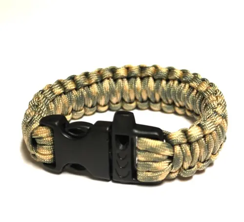 Light Green Survival Bracelet With Whistle 1