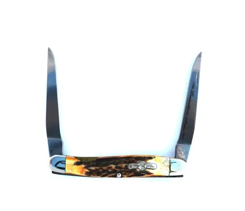 Limited Edition 3-7/8" Handle Knife With Genuine India Stag And Muskrat Inlay 1