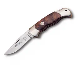 Lockback Hunting Knife With African Thuya Wood Handles 1