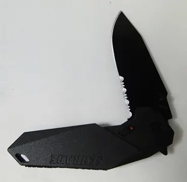 M.A.G.I.C. Assisted Folder – Black, 40% Serrated Edge 1