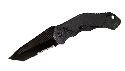 M.A.G.I.C. Assisted-Opening Black Knife With 40% Serrated 4034 Stainless Blade 1