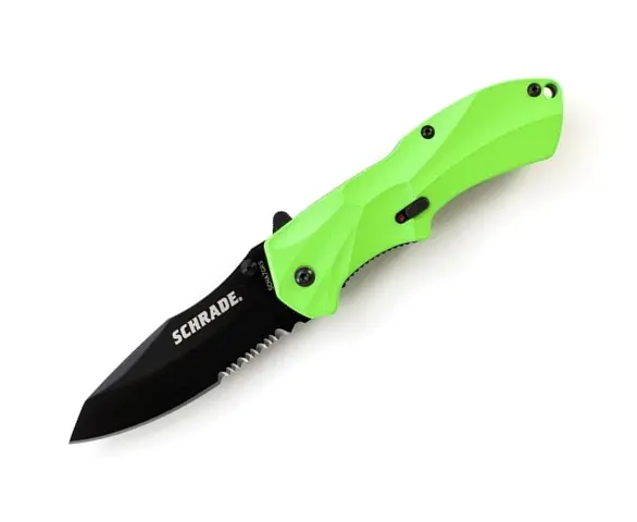M.A.G.I.C. Assisted-Opening Folding Knife – 40% Serrated Black Blade 1