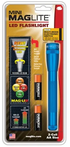 Maglite 2-Aa Blue Led Flashlight With Nylon Sheath 1