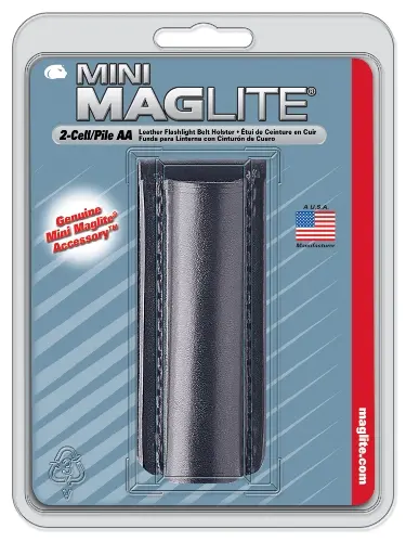 Maglite Aa Flashlight Black Leather Belt Holster 1