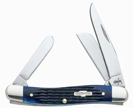 Medium Stockman Blue Bone Folding Knife 1