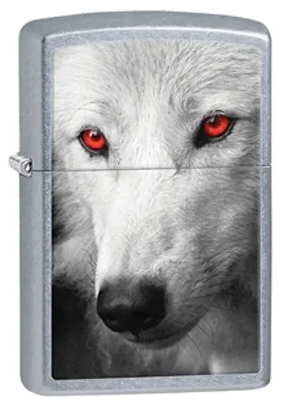 Menacing Wolf Knife – Red-Eye Graphic Design 1