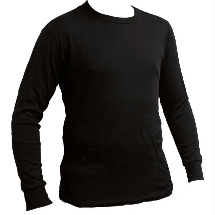 Men'S Polypro Crew Neck Top – Black, Large 1