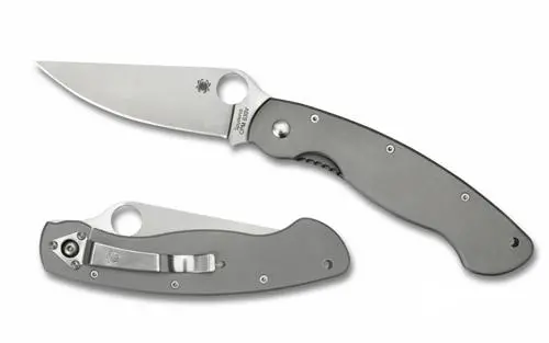 Military-Grade Plain Titanium Folding Knife 1