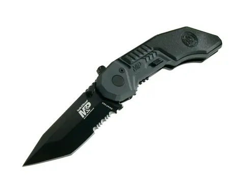 Military Police Tanto Knife – Black Serrated Blade 1