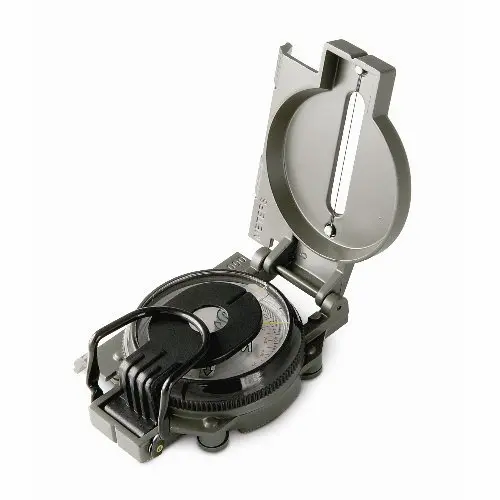 Military-Style Lensatic Compass – Green Metal Housing 1