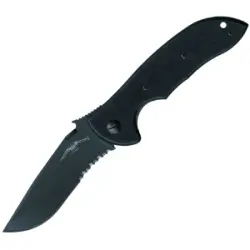 Mini Commander Folding Knife – Dual-Edge Black Combo Blade 1