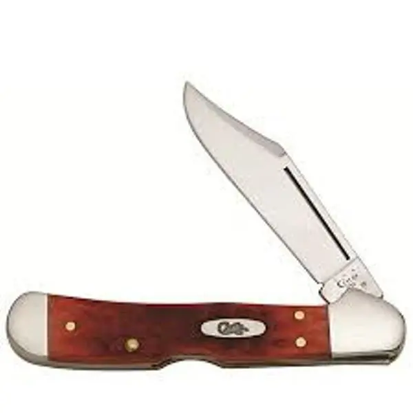 Mini Copperlock Pocket Knife – Dark Red Cv Bone Handle 1