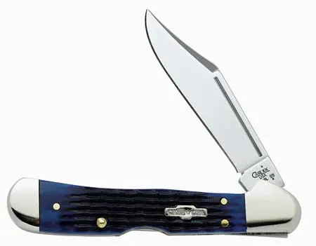 Mini Copperlock Pocket Knife With Blue Bone Handle 1