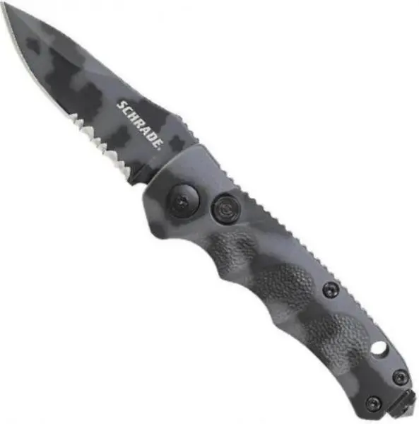Mini Folding Knife With Push-Button Lock – Partially Serrated Edge 1