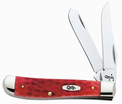 Mini Trapper Pocket Knife – Red Cv Bone Construction 1