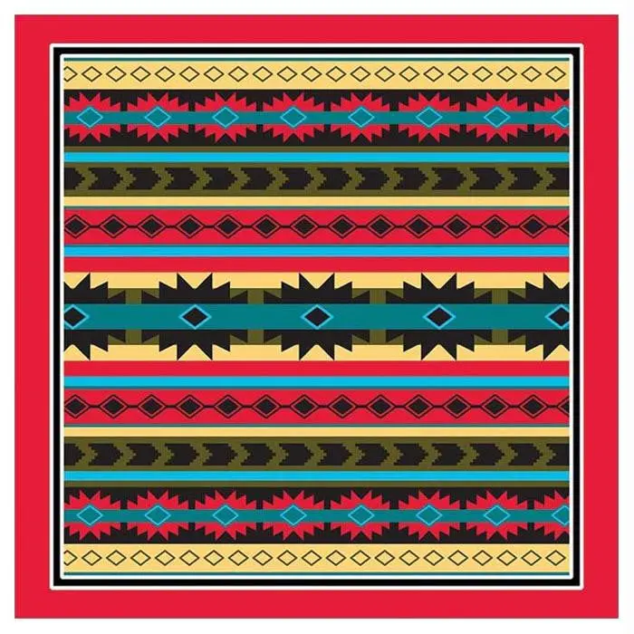 Modern Aztec Scarf – Wine Red Trim 1