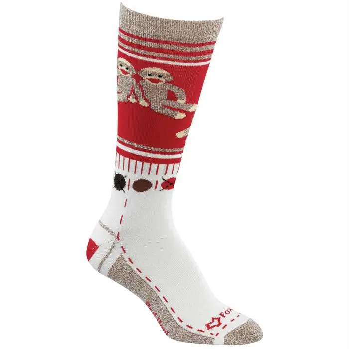 Monkey Friends Crew Socks – Red, Small Size 1