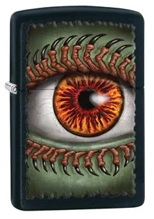 Monster Eye Design Black Matte Zippo Lighter 1