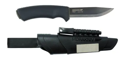 Mora Bushcraft Survival Fixed-Blade Knife – Black Coated Steel 1