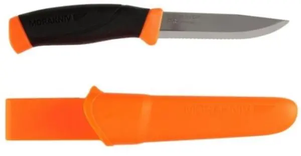 Morakniv Companion Serrated Fixed-Blade Knife – Orange 1
