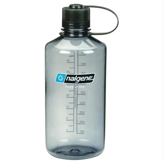Nalgene 1-Quart Tritan Bottle – Gray With Black Lid 1