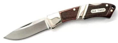 Old Timer Lockback Pocket Knife With Walnut Leather Sheath 1