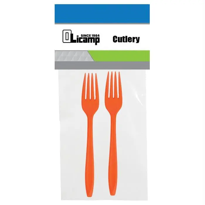 Olicamp Portable Fork Set – 2-Piece, Orange 1