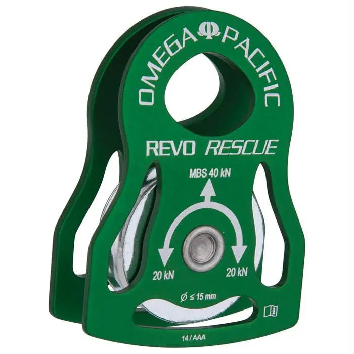 Omega Revo Rescue Pulley – Green Anodized 1