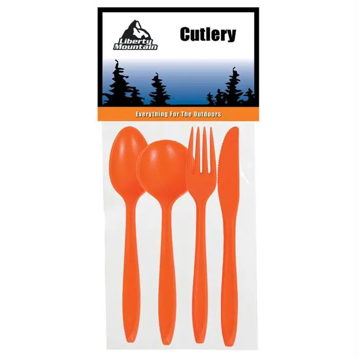 Orange 4-Piece Portable Cutlery Set 1